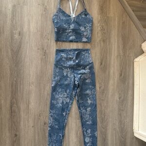 DYI Blue Floral Leggings and Top Set